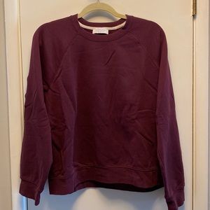 NWOT Everlane The Slim Classic French Terry Crew - Burgundy
